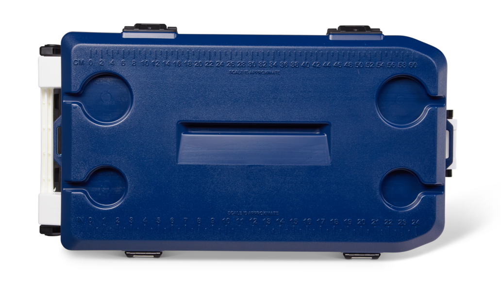 Nevera rígida con ruedas de Igloo MaxCold Latitude 90 Roller con capacidad de 85L. Color Azul y gris - Imagen 3