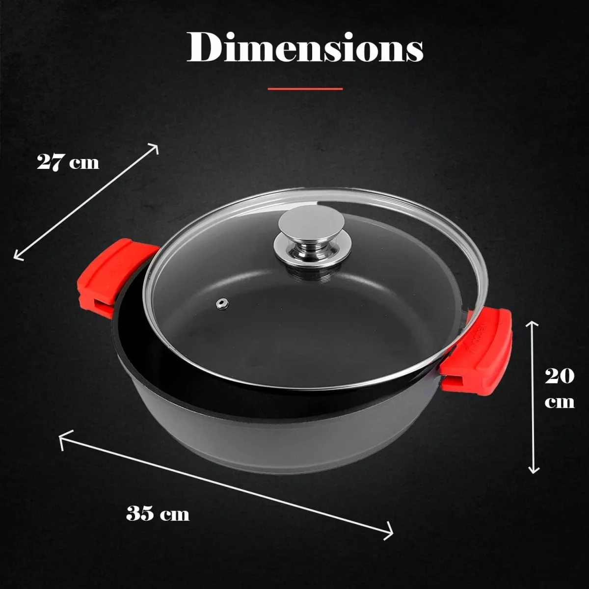 Cazuela Baja WECOOK EcoStone 32 cm Aluminio Fundido Inducción - Imagen 5